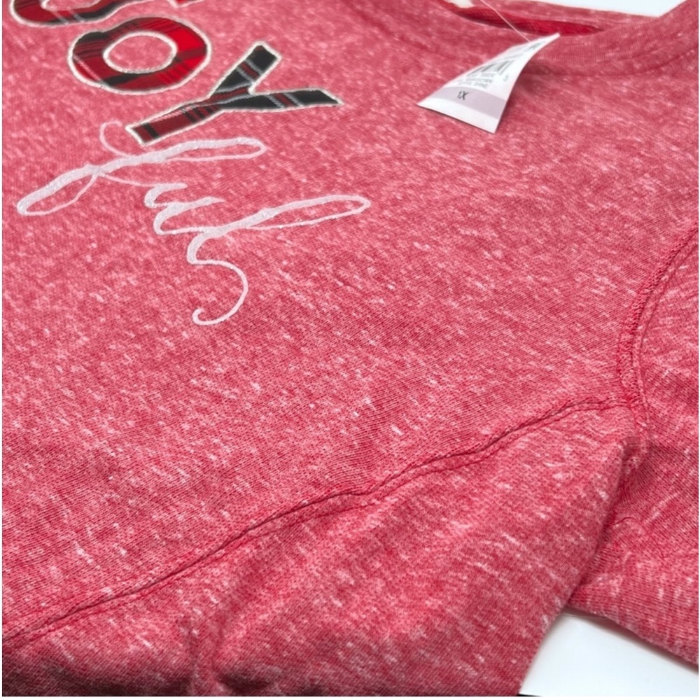 Style & Co Joyful Shine Holiday Sweatshirt Long Sleeve Red Heathered Top… - Picture 5 of 9